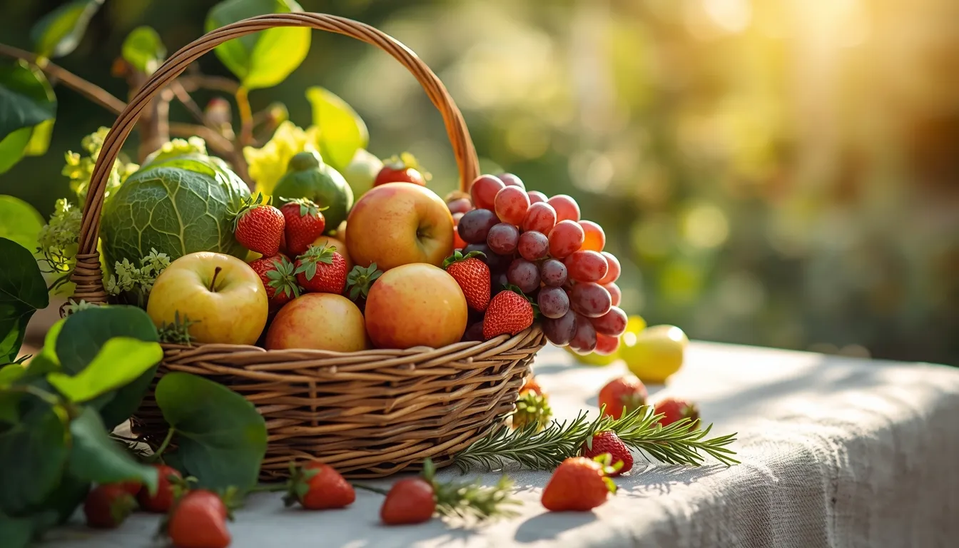 Verse fruitmand met gezonde ingrediënten